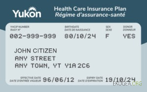 Carte d'assurance maladie Canada Yukon